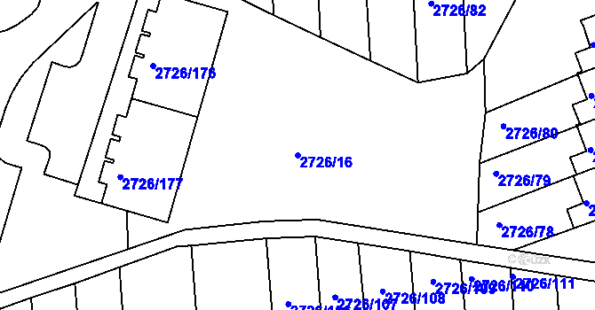Parcela st. 2726/16 v KÚ Tachov, Katastrální mapa