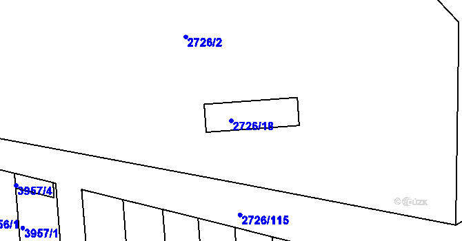 Parcela st. 2726/18 v KÚ Tachov, Katastrální mapa