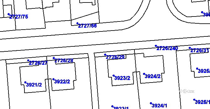 Parcela st. 2726/29 v KÚ Tachov, Katastrální mapa
