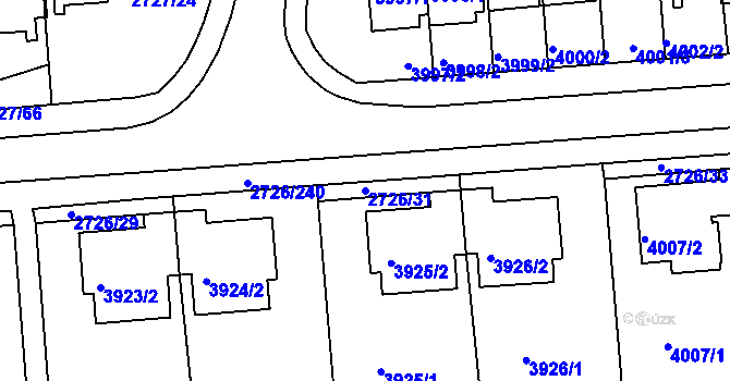 Parcela st. 2726/31 v KÚ Tachov, Katastrální mapa