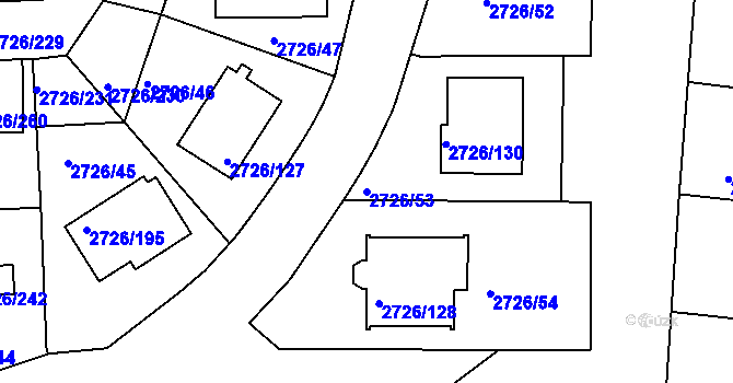 Parcela st. 2726/53 v KÚ Tachov, Katastrální mapa