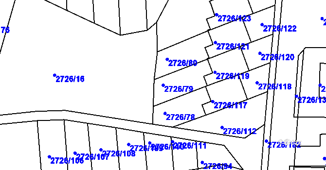 Parcela st. 2726/79 v KÚ Tachov, Katastrální mapa