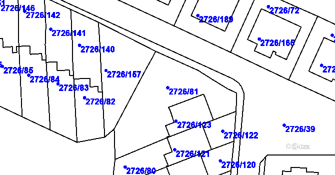 Parcela st. 2726/81 v KÚ Tachov, Katastrální mapa