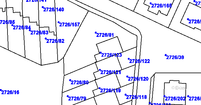 Parcela st. 2726/123 v KÚ Tachov, Katastrální mapa