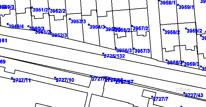 Parcela st. 2726/132 v KÚ Tachov, Katastrální mapa