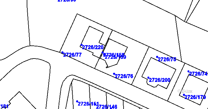 Parcela st. 2726/159 v KÚ Tachov, Katastrální mapa