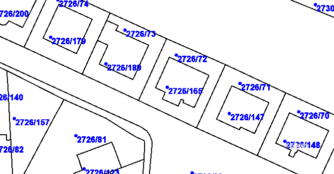 Parcela st. 2726/165 v KÚ Tachov, Katastrální mapa