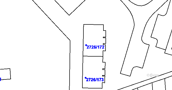 Parcela st. 2726/172 v KÚ Tachov, Katastrální mapa