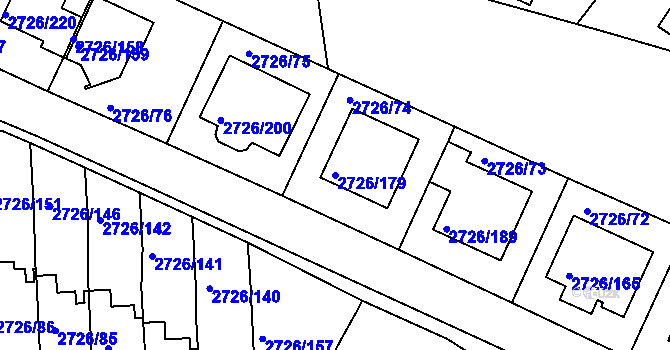 Parcela st. 2726/179 v KÚ Tachov, Katastrální mapa