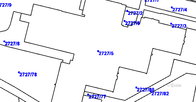 Parcela st. 2727/5 v KÚ Tachov, Katastrální mapa