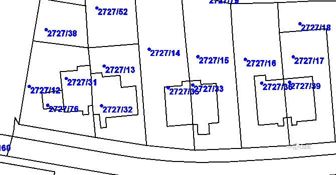 Parcela st. 2727/35 v KÚ Tachov, Katastrální mapa