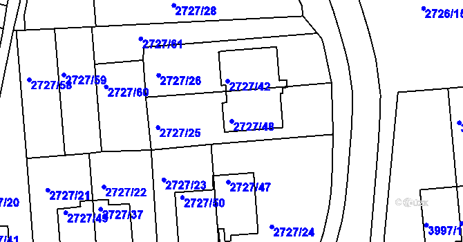 Parcela st. 2727/48 v KÚ Tachov, Katastrální mapa