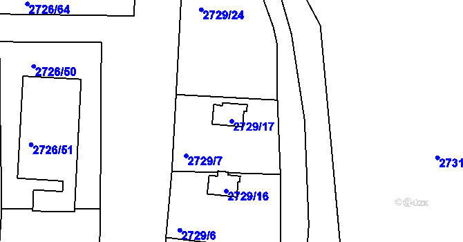 Parcela st. 2729/17 v KÚ Tachov, Katastrální mapa