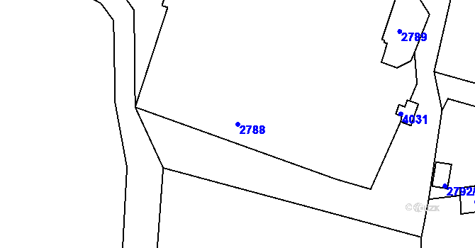 Parcela st. 2788 v KÚ Tachov, Katastrální mapa