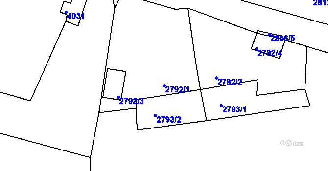 Parcela st. 2792/1 v KÚ Tachov, Katastrální mapa