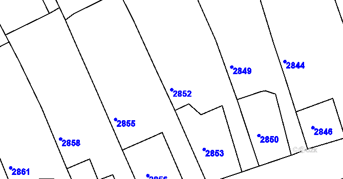 Parcela st. 2852 v KÚ Tachov, Katastrální mapa