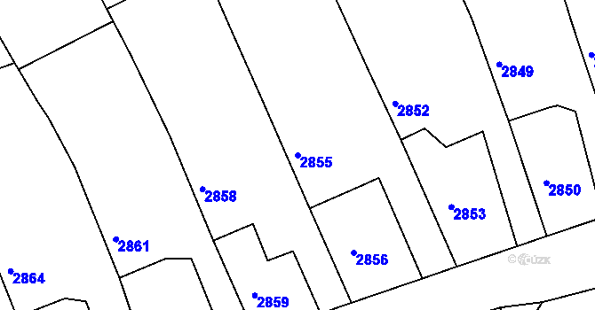 Parcela st. 2855 v KÚ Tachov, Katastrální mapa