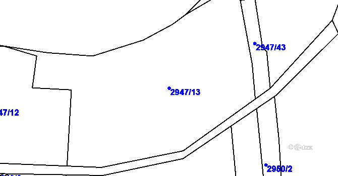 Parcela st. 2947/13 v KÚ Tachov, Katastrální mapa