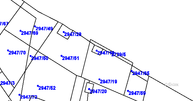 Parcela st. 2947/18 v KÚ Tachov, Katastrální mapa