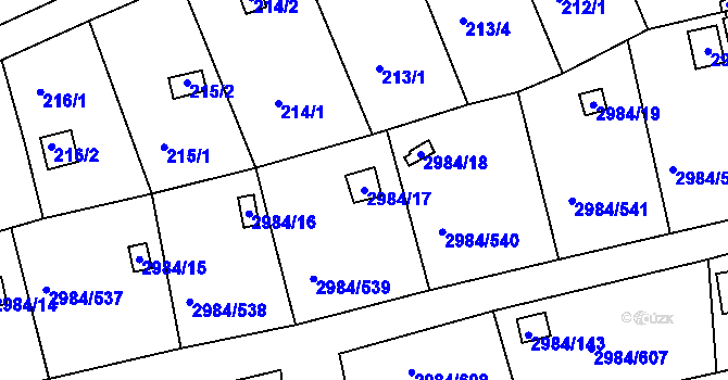 Parcela st. 2984/17 v KÚ Tachov, Katastrální mapa