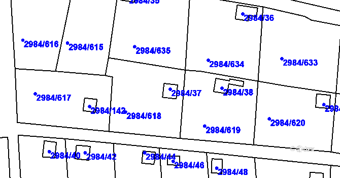 Parcela st. 2984/37 v KÚ Tachov, Katastrální mapa