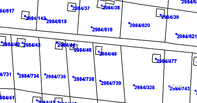 Parcela st. 2984/48 v KÚ Tachov, Katastrální mapa
