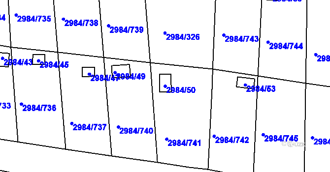 Parcela st. 2984/50 v KÚ Tachov, Katastrální mapa