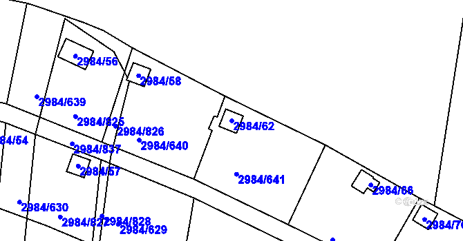 Parcela st. 2984/62 v KÚ Tachov, Katastrální mapa