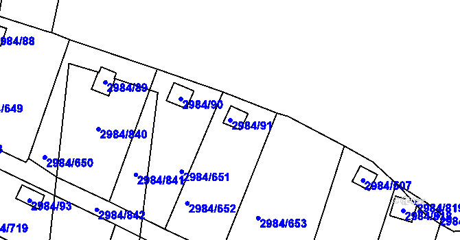 Parcela st. 2984/91 v KÚ Tachov, Katastrální mapa