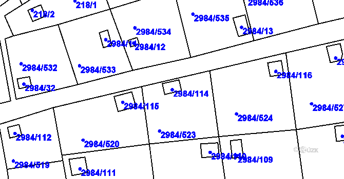 Parcela st. 2984/114 v KÚ Tachov, Katastrální mapa