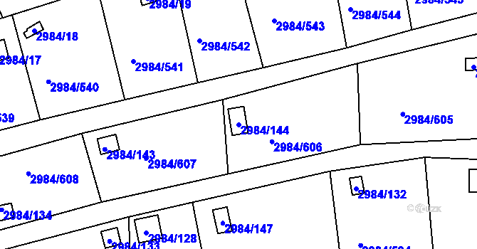 Parcela st. 2984/144 v KÚ Tachov, Katastrální mapa