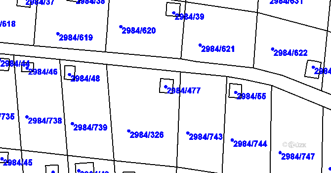 Parcela st. 2984/477 v KÚ Tachov, Katastrální mapa