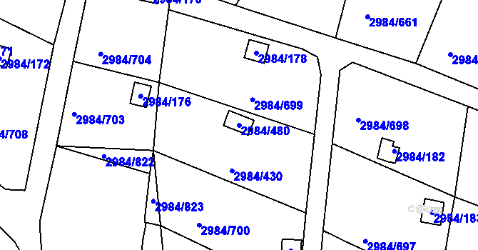 Parcela st. 2984/480 v KÚ Tachov, Katastrální mapa