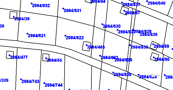 Parcela st. 2984/486 v KÚ Tachov, Katastrální mapa