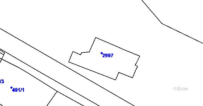 Parcela st. 2997 v KÚ Tachov, Katastrální mapa