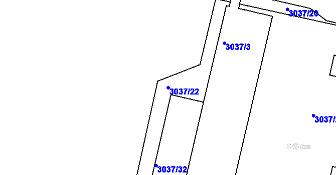 Parcela st. 3037/22 v KÚ Tachov, Katastrální mapa