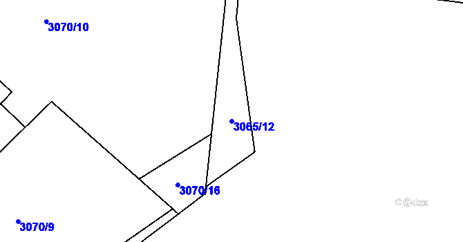 Parcela st. 3065/12 v KÚ Tachov, Katastrální mapa