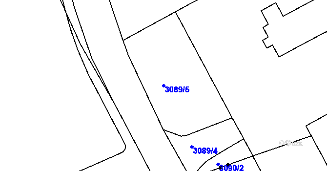 Parcela st. 3089/5 v KÚ Tachov, Katastrální mapa