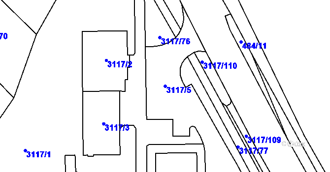 Parcela st. 3117/5 v KÚ Tachov, Katastrální mapa