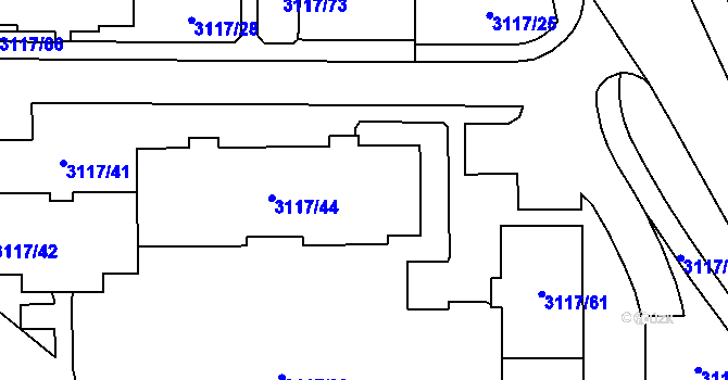 Parcela st. 3117/45 v KÚ Tachov, Katastrální mapa