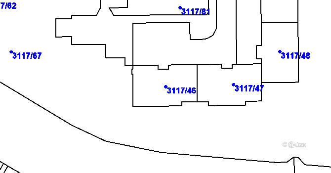 Parcela st. 3117/46 v KÚ Tachov, Katastrální mapa
