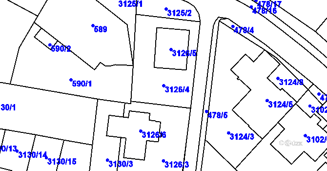 Parcela st. 3126/4 v KÚ Tachov, Katastrální mapa