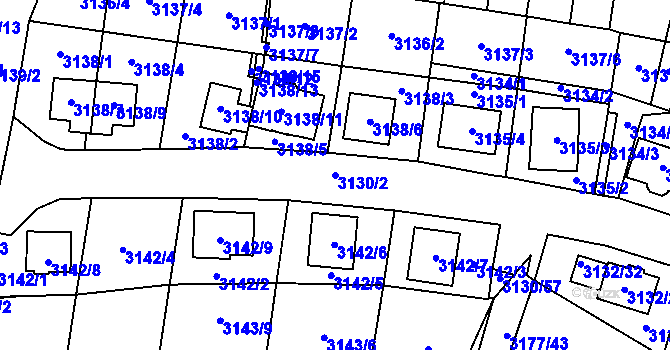 Parcela st. 3130/2 v KÚ Tachov, Katastrální mapa