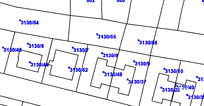 Parcela st. 3130/8 v KÚ Tachov, Katastrální mapa