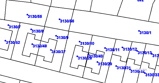 Parcela st. 3130/10 v KÚ Tachov, Katastrální mapa