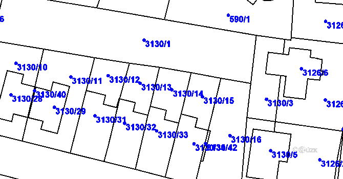 Parcela st. 3130/14 v KÚ Tachov, Katastrální mapa