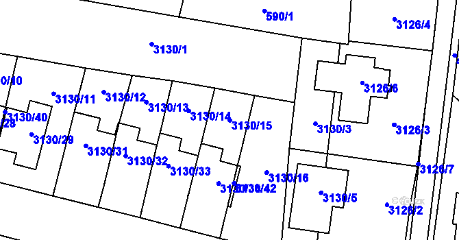 Parcela st. 3130/15 v KÚ Tachov, Katastrální mapa