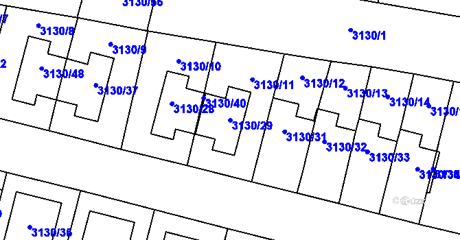 Parcela st. 3130/29 v KÚ Tachov, Katastrální mapa