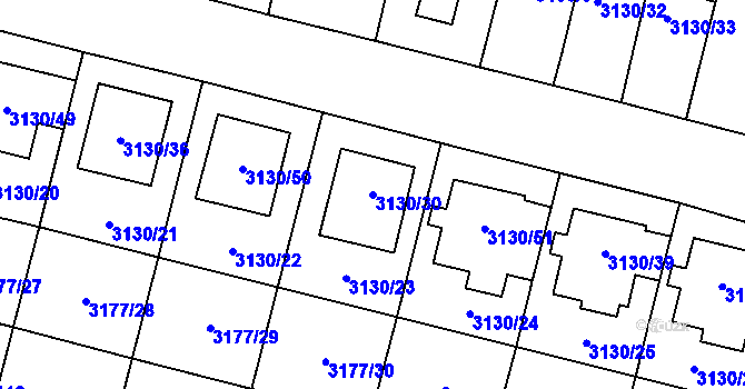 Parcela st. 3130/30 v KÚ Tachov, Katastrální mapa
