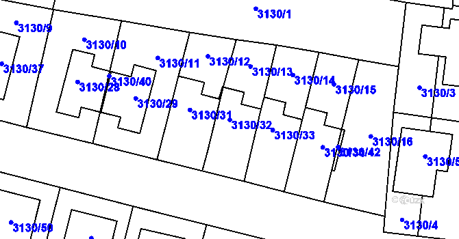 Parcela st. 3130/32 v KÚ Tachov, Katastrální mapa